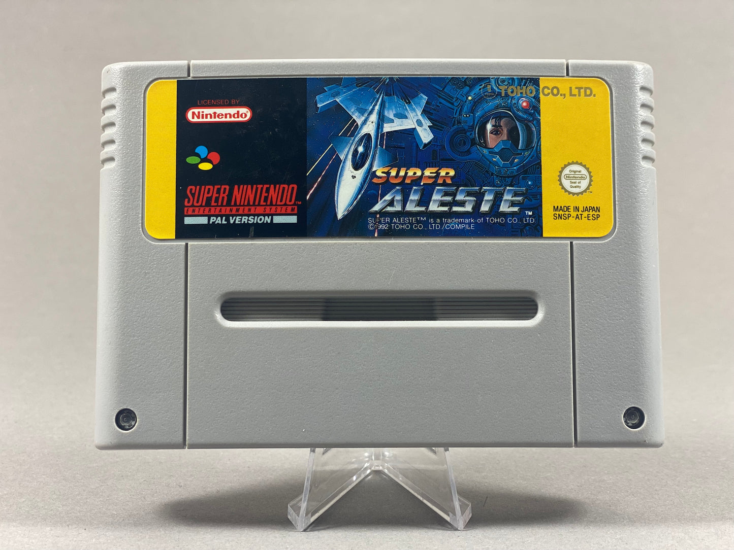 Super Nintendo Videospiel Super Aleste Modul von vorne