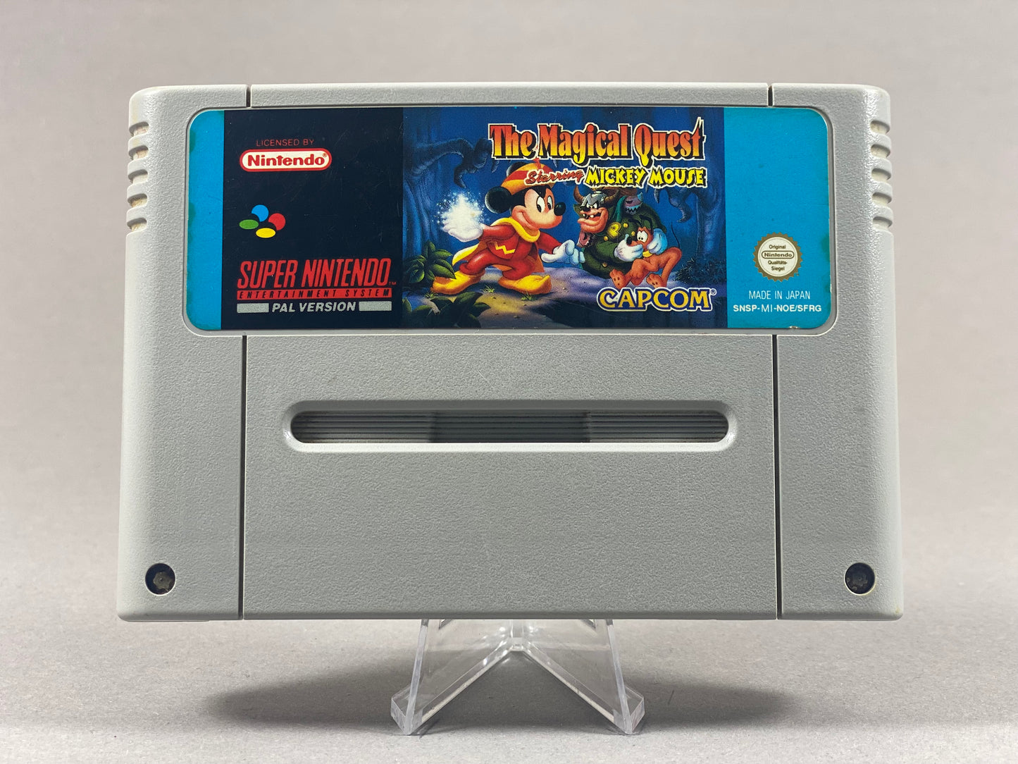 Super Nintendo Videospiel Magical Quest starring Mickey Mouse Modul von vorne