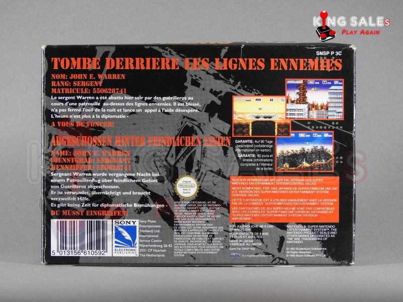 Super Nintendo Videospiel Choplifter 3 in Originalverpackung von hinten
