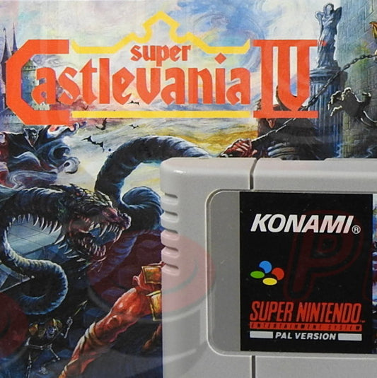 Super Nintendo Videospiel Super Castlevania IV in Originalverpackung von vorne mit Anleitung und Modul