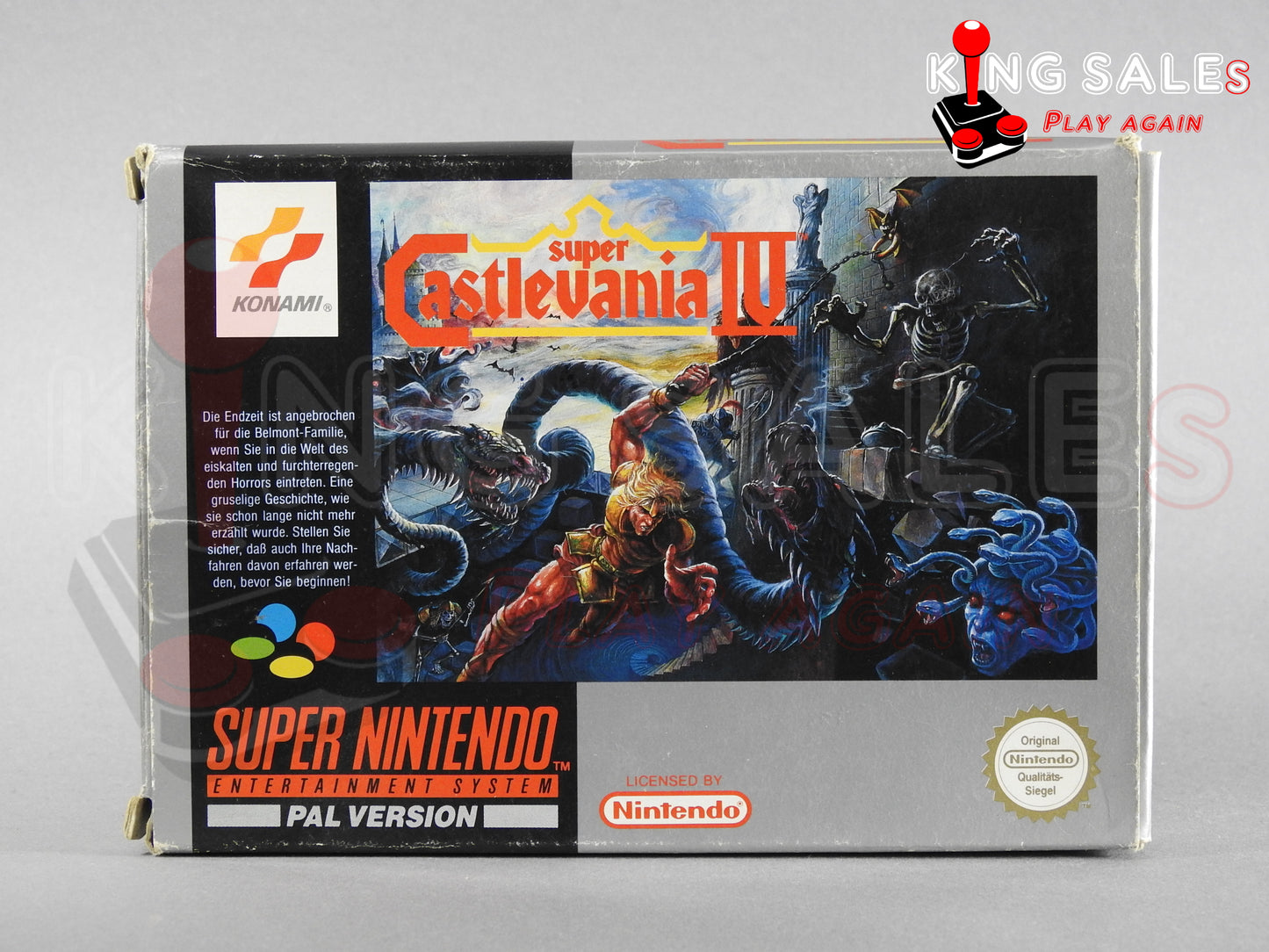 Super Nintendo Videospiel Super Castlevania IV in Originalverpackung von vorne