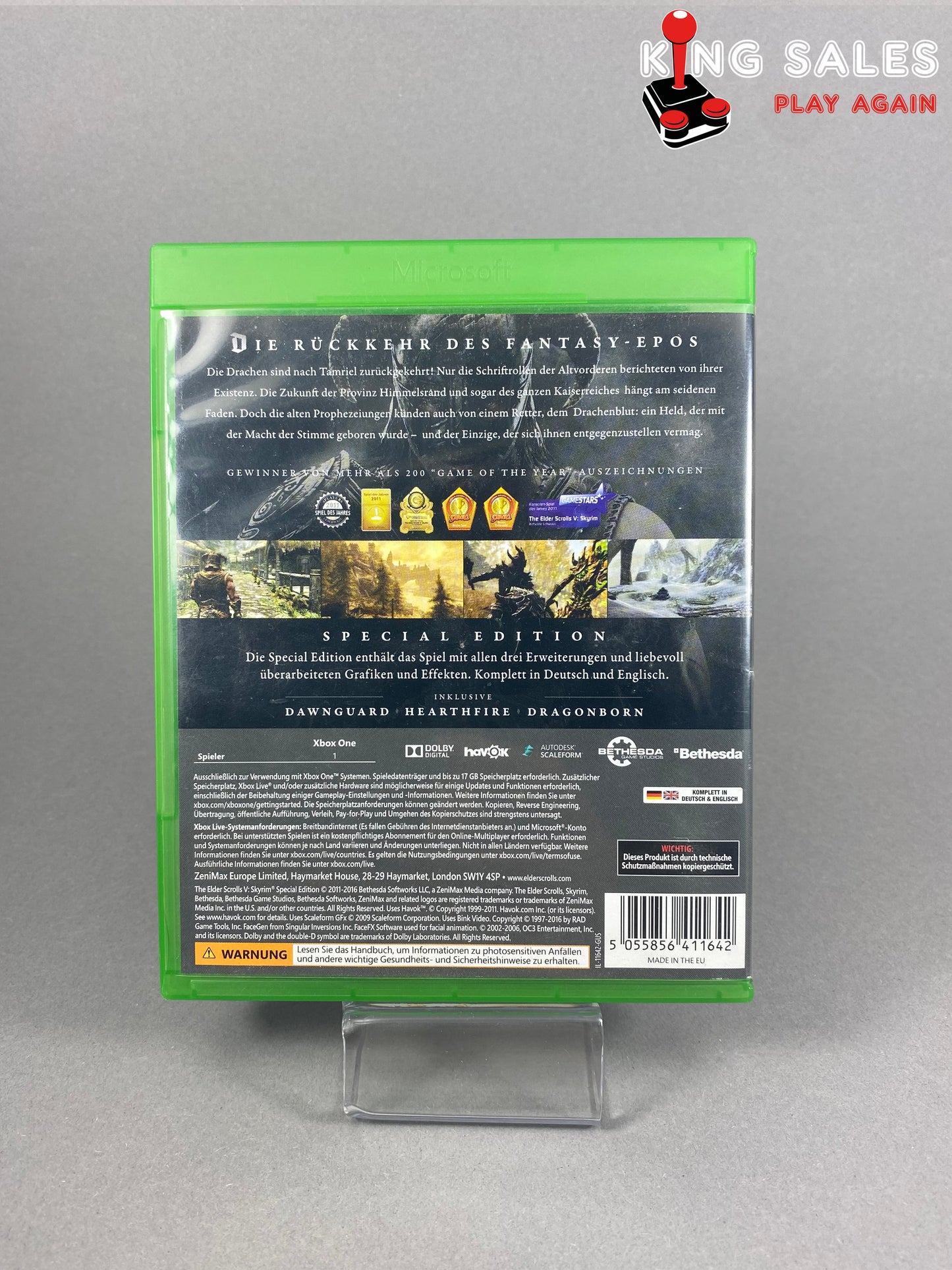 Xbox One Videospiel The Elder Scrolls Skyrim Special Edition Cover von hinten