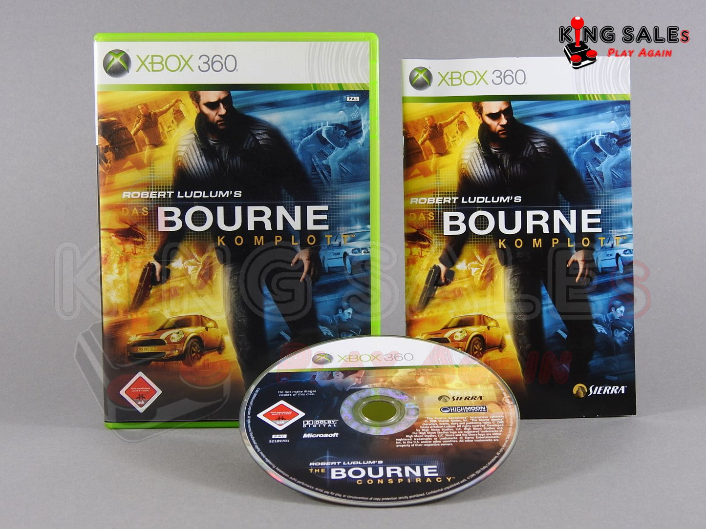 Xbox 360 Videospiel Das Bourn Komplott Hülle mit Anleitung und Disc