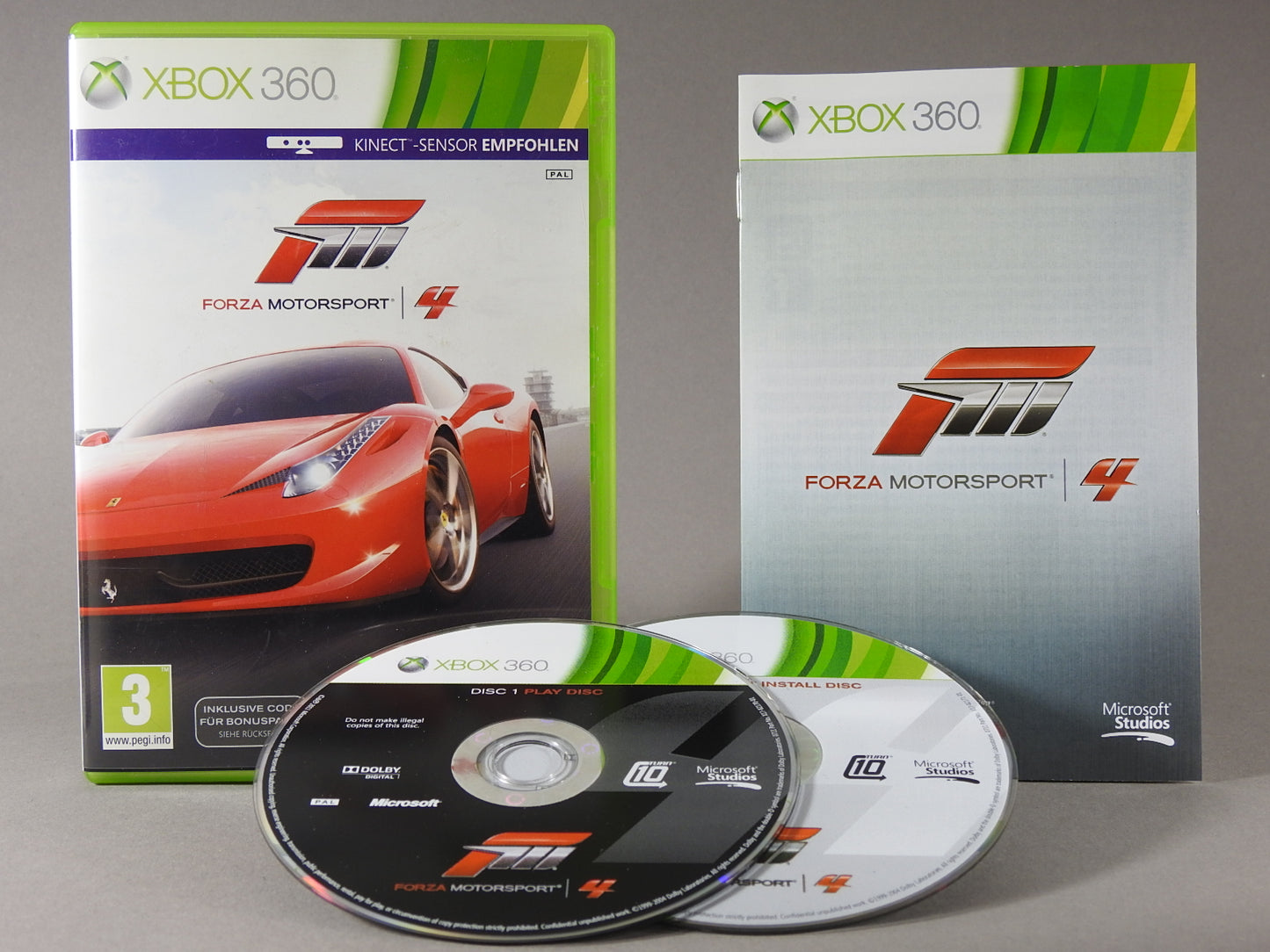 Xbox 360 Videospiel Forza Motorsport 4 Hülle mit Anleitung und Disc
