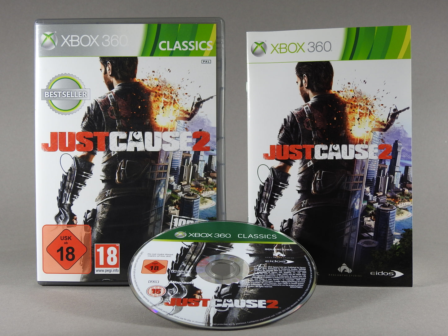 Xbox 360 Videospiel Just Cause 2 Hülle mit Anleitung und Disc