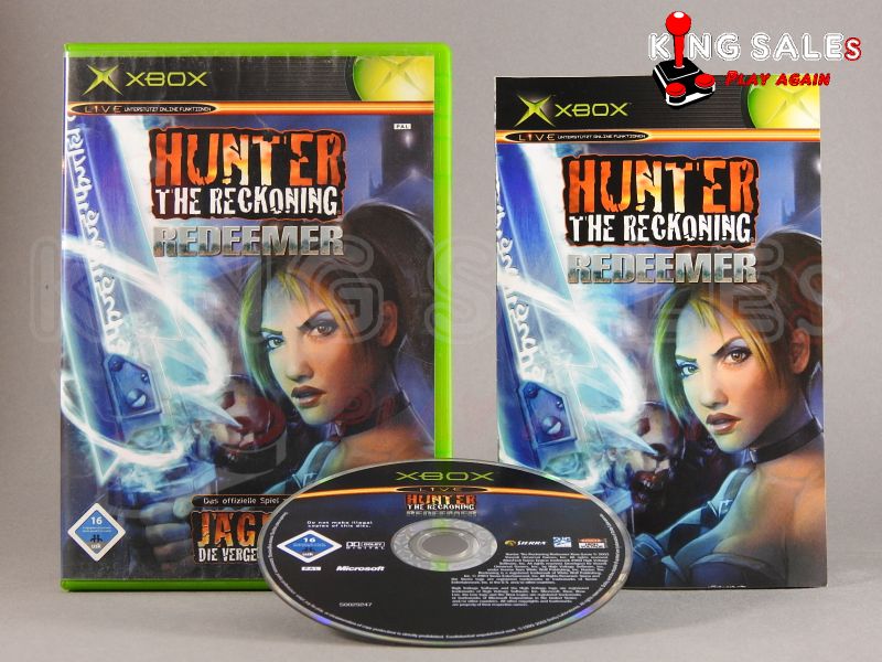 Xbox Videospiel Hunter The Reckoning Redeemer Hülle mit Anleitung und Disc