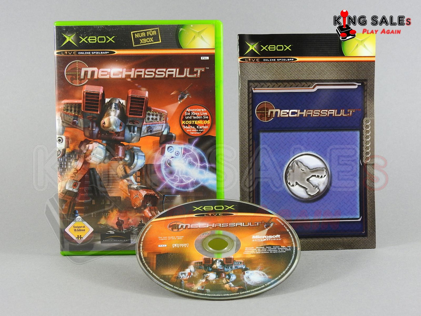 Xbox Videospiel Mechassault Hülle mit Anleitung und Disc