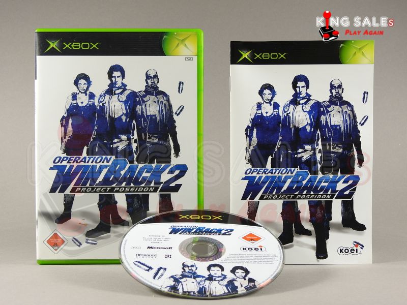 Xbox Videospiel Operation WinBack 2 Projekt Poseidon Hülle mit Anleitung und Disc