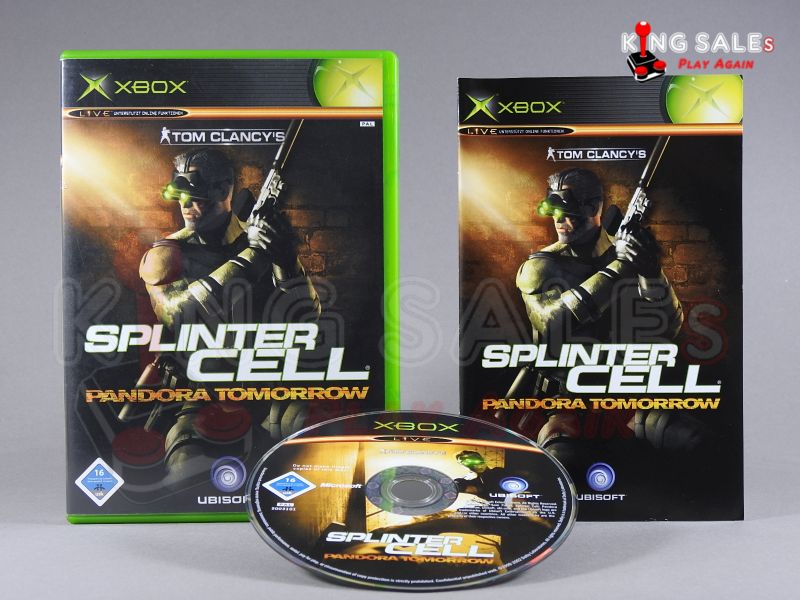 Xbox Videospiel Tom Clancy's Splinter Cell Pandora Tomorrow Hülle mit Anleitung und Disc
