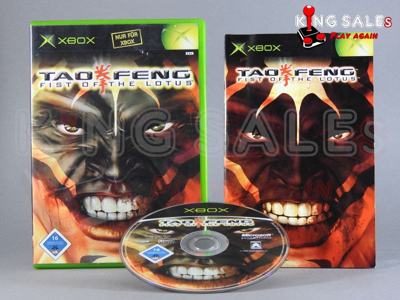 Xbox Videospiel Tao Feng Fist of the Lotus Hülle mit Anleitung und Disc