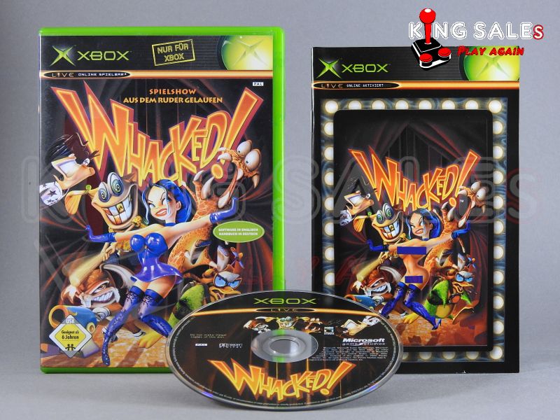 Xbox Videospiel Whacked! Hülle mit Anleitung und Disc