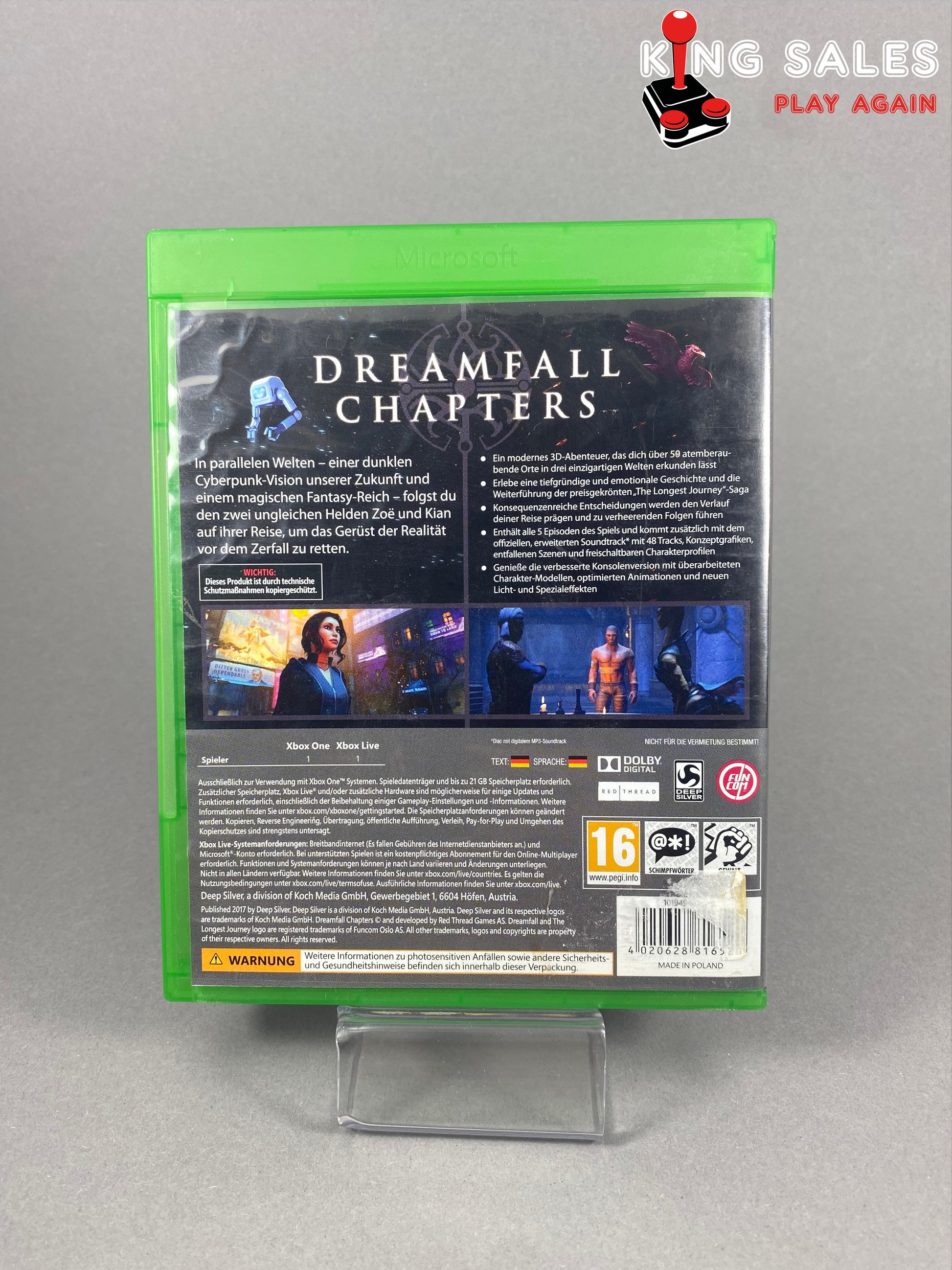 Xbox One Videospiel Dreamfall Chapters Cover von hinten