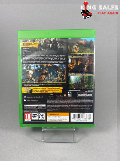 Xbox One Videospiel Kingdom Come Deliverance Cover von hinten