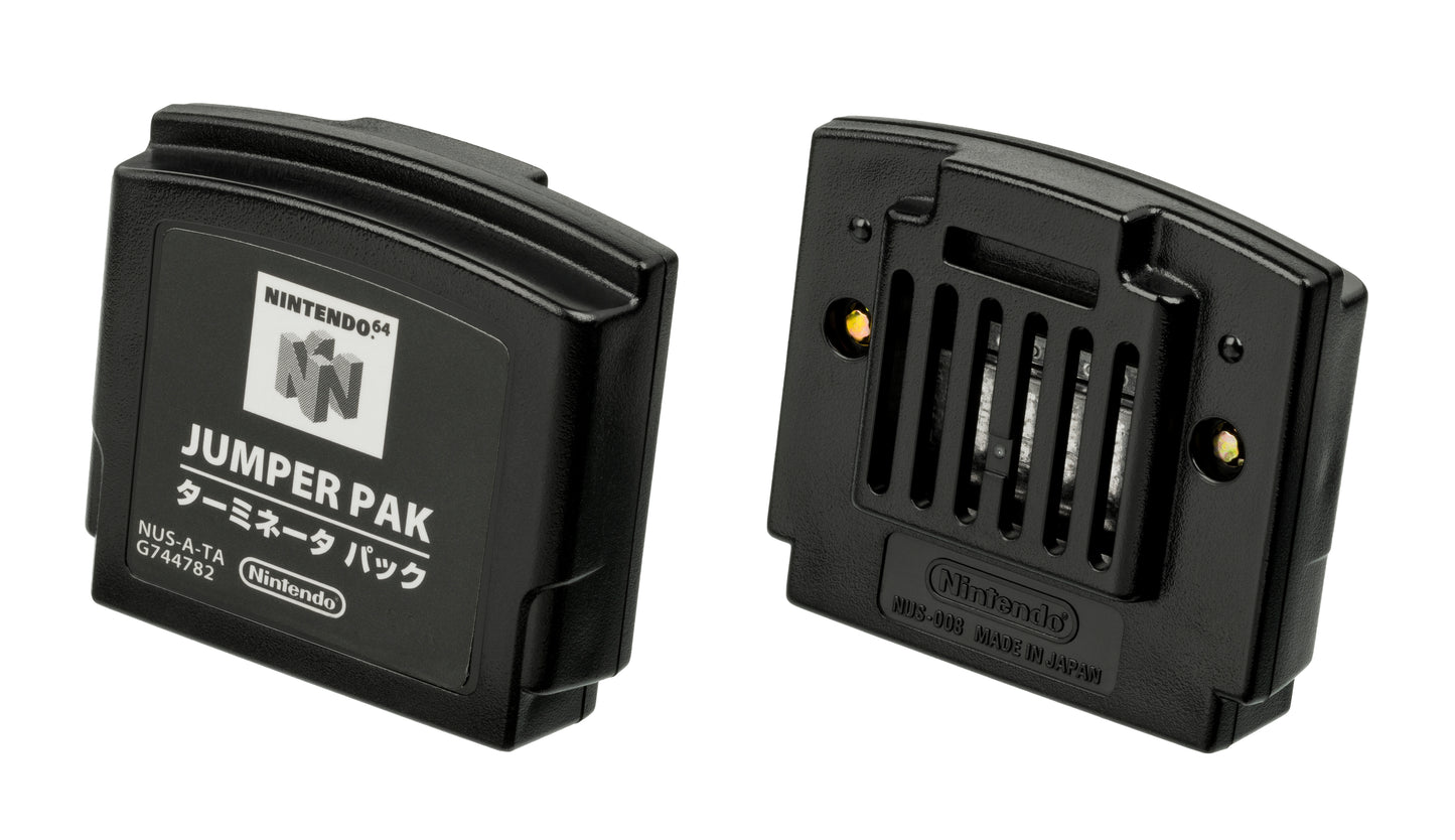 Nintendo 64 Jumper Pak von vorne und hinten