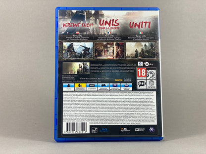 PlayStation 4 Videospiel Assassins Creed Unity Hülle von hinten