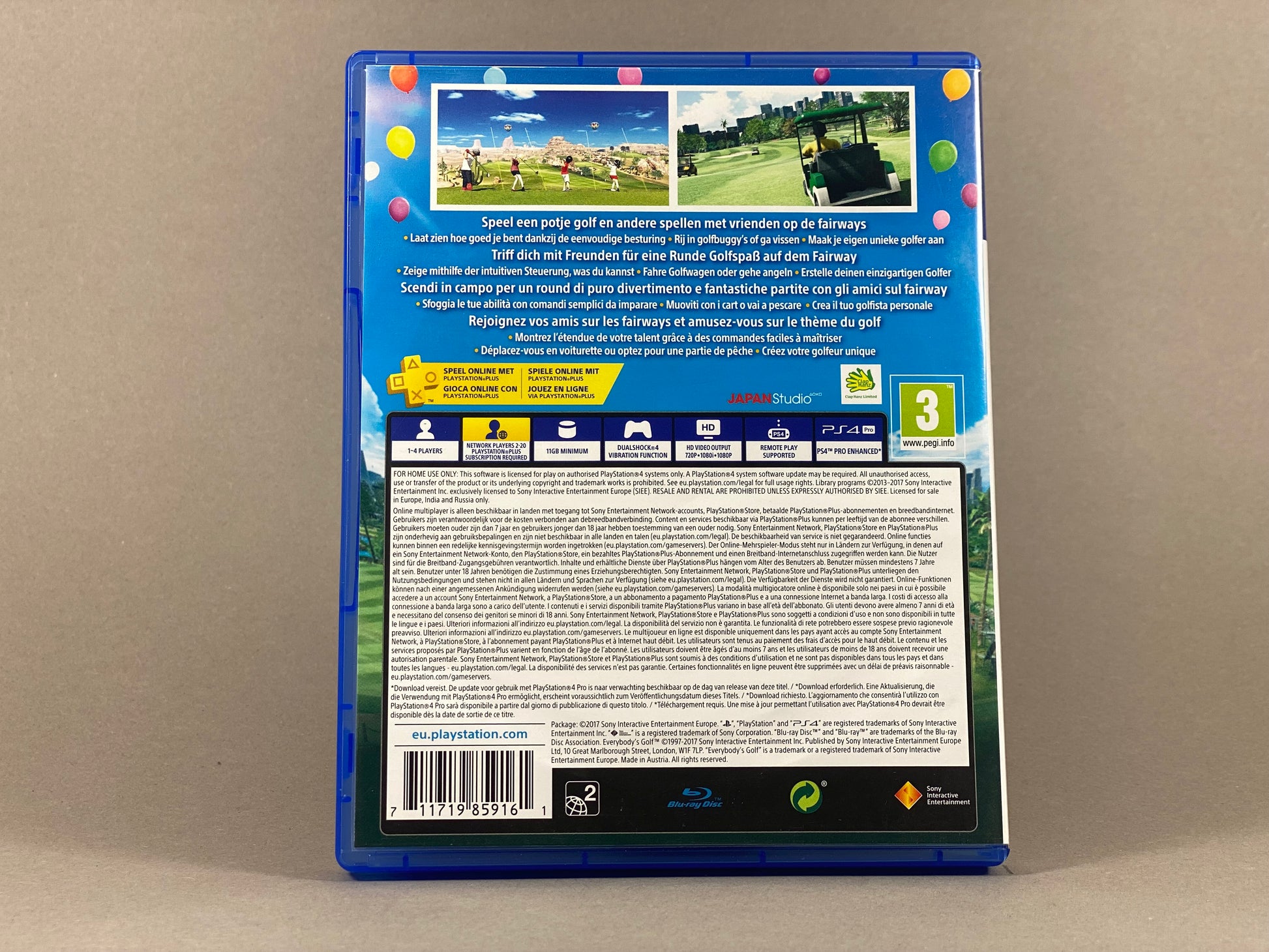 PlayStation 4 Videospiel Everybodys Golf Hülle von hinten