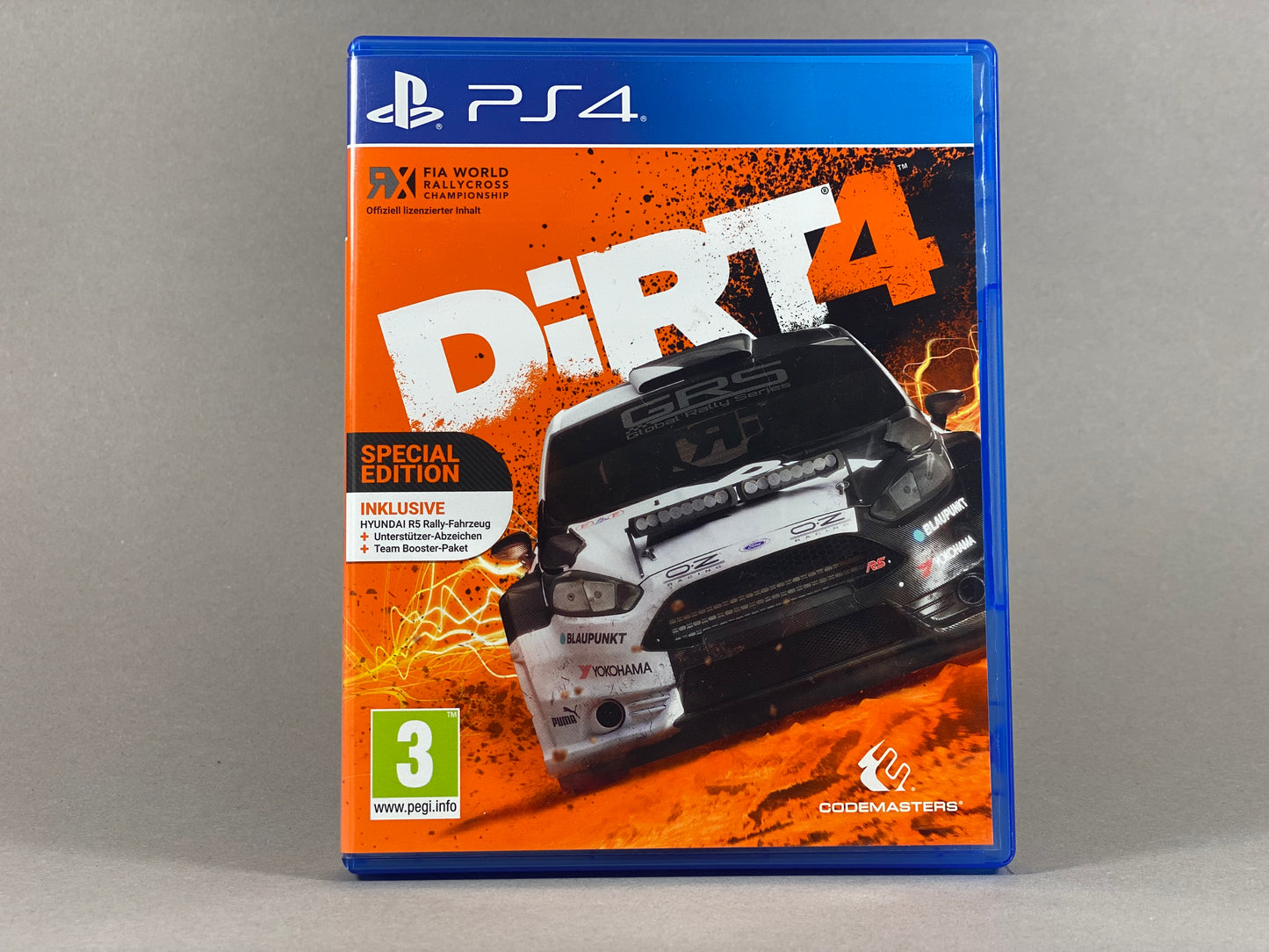 PlayStation 4 Videospiel Dirt 4 Hülle von vorne