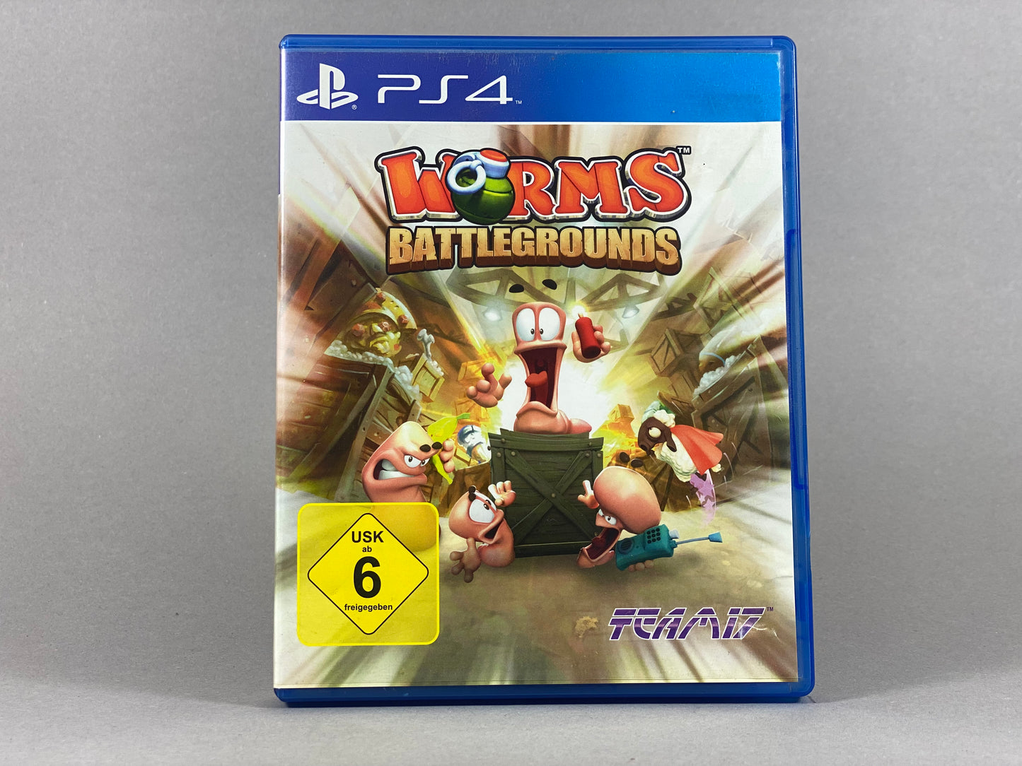 PlayStation 4 Videospiel Worm Battlegrounds Hülle von vorne