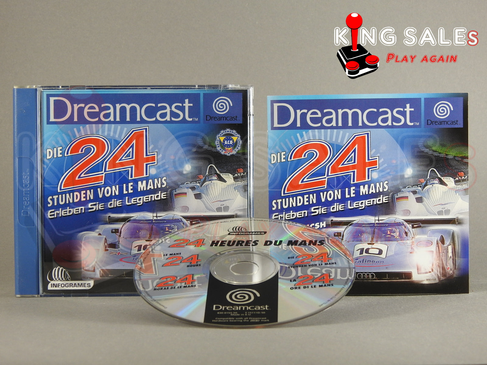 Sega Dreamcast Videospiel Die 24 Stunden von Le Mans Hülle mit Anleitung und Disc