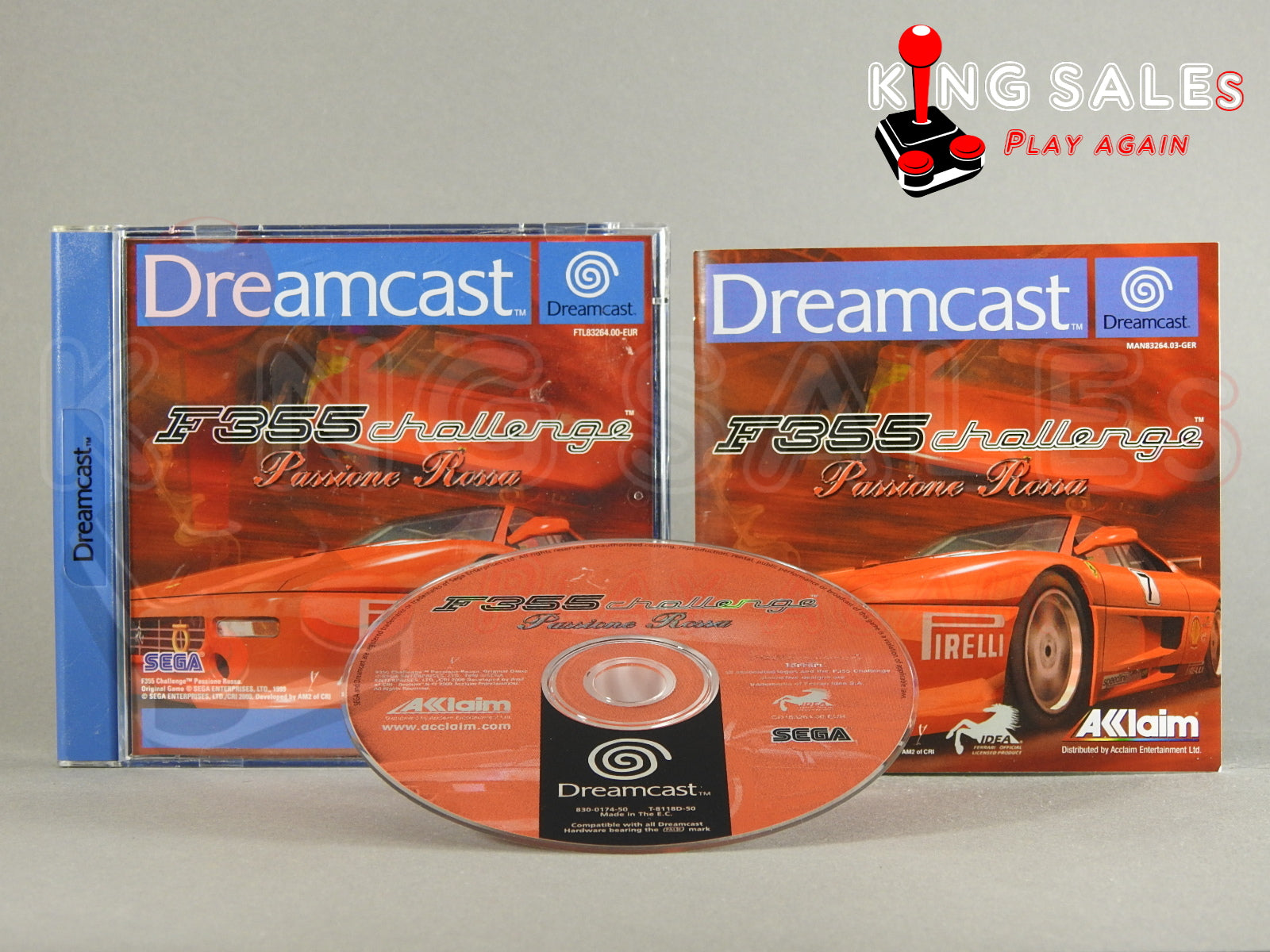 Dreamcast Videospiel F355 Challenge Passion Rosse mit Hülle Anleitung und Disc