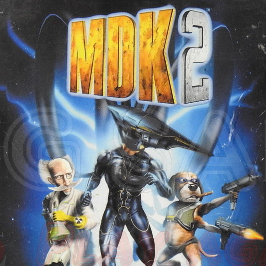 Sega Dreamcast Videospiel MDK 2 Hülle mit Anleitung und Disc