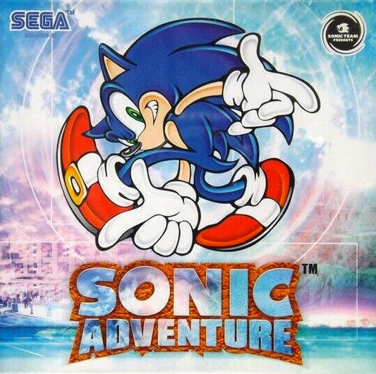 Sega Dreamcast Videospiel Sonic Adventure Hülle mit Anleitung und DIsc