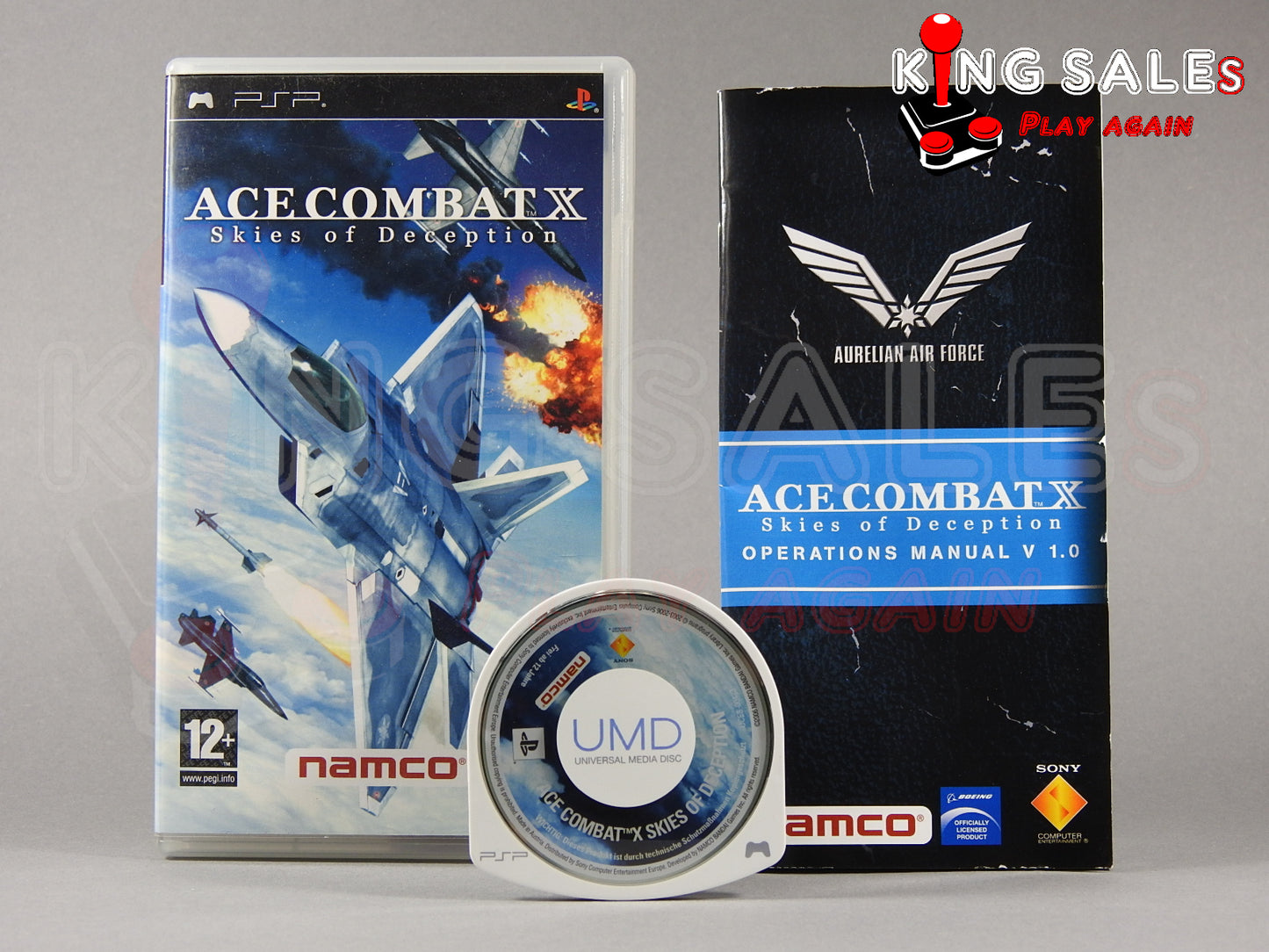 Sony PSP Videospiel Ace Combat X Hülle mit Anleitung und Disc