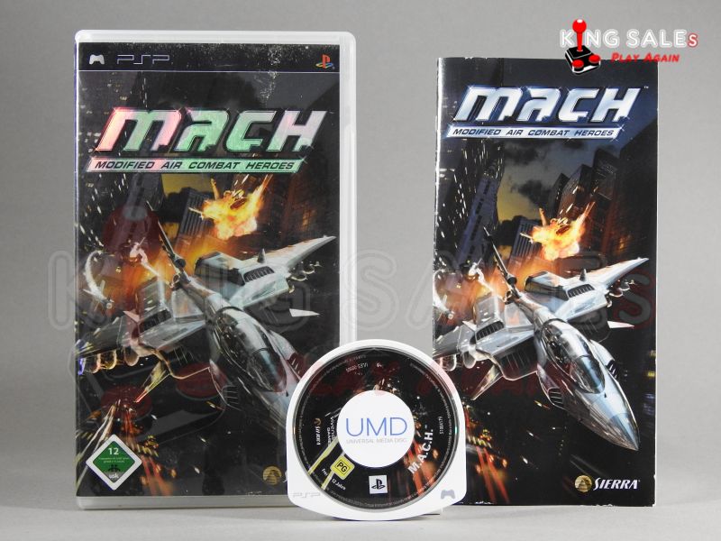 Sony PSP Videospiel MACH Modified Air Combat Heroes Hülle mit Anleitung und Disc