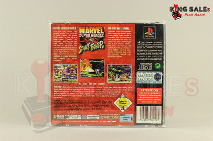 PlayStation Videospiel MArvel Super Heroes VS Street Fighter  Cover von hinten