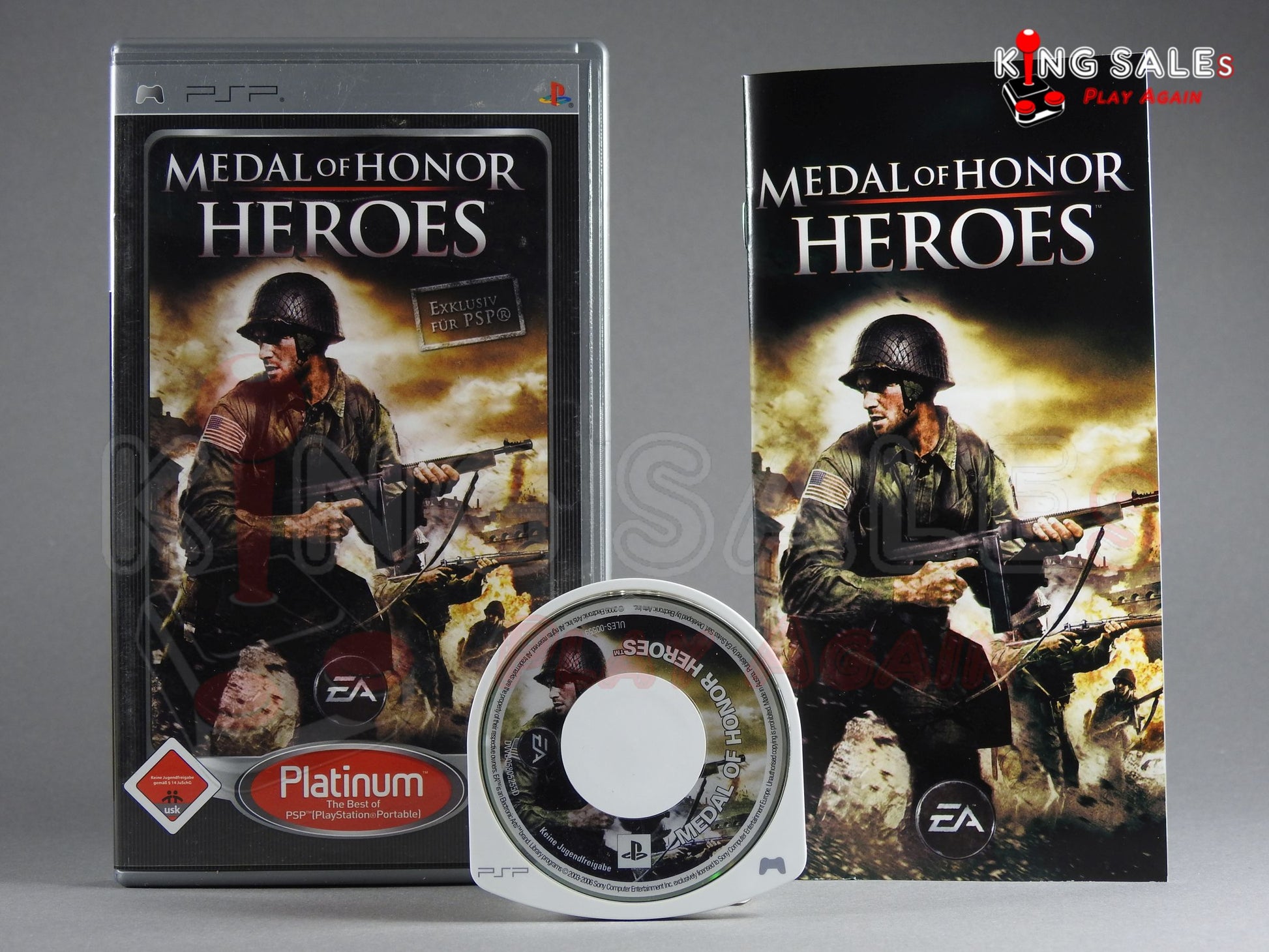 Sony PSP Videospiel Medal of Honor Heroes Hülle mit Anleitung und Disc