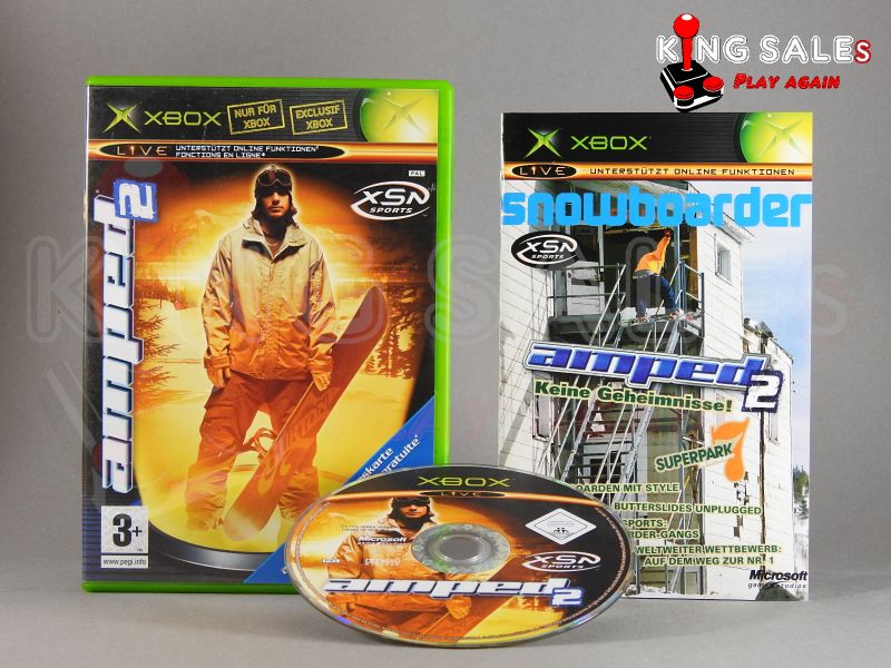 Xbox Videospiel Amped  Snowboarding 2 Hülle mit Anleitung und Disc