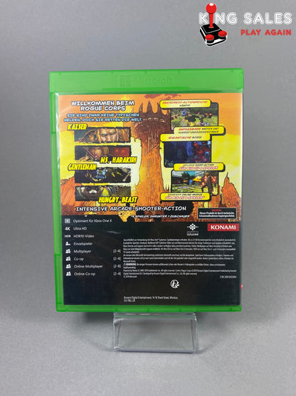 Xbox One Videospiel Contra Rogue Corps Cover von hinten