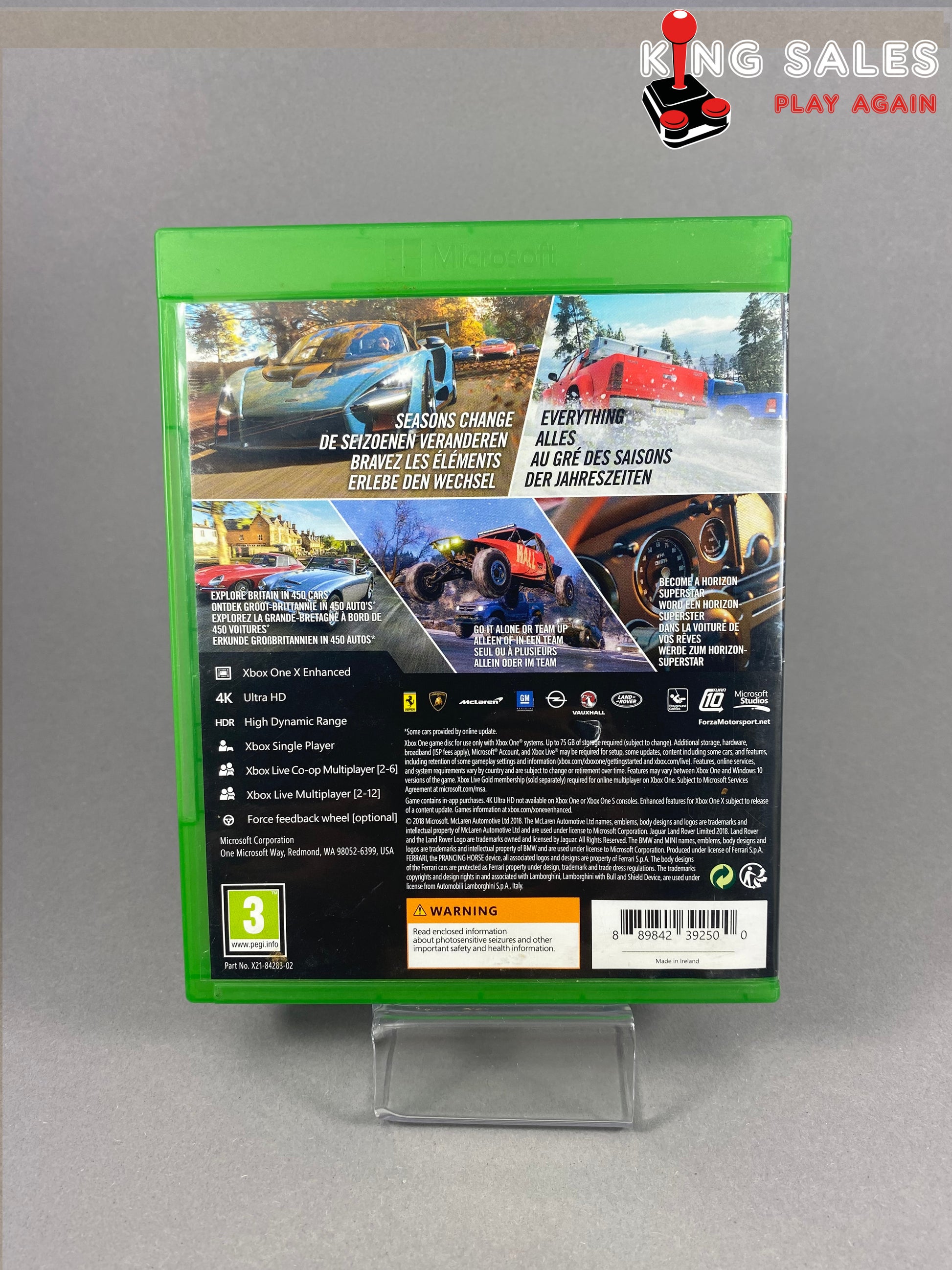 Xbox One Videospiel Forza Horizan 4 Cover von hinten
