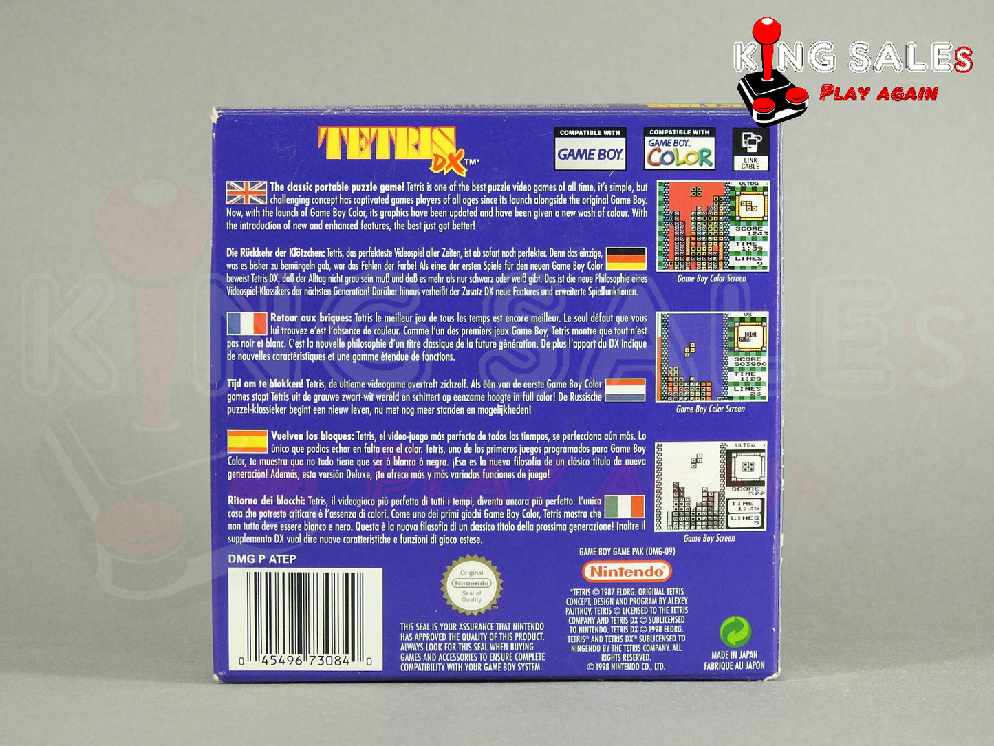 Game Boy Color Videospiel Tetris DX in Originalverpackung von hinten