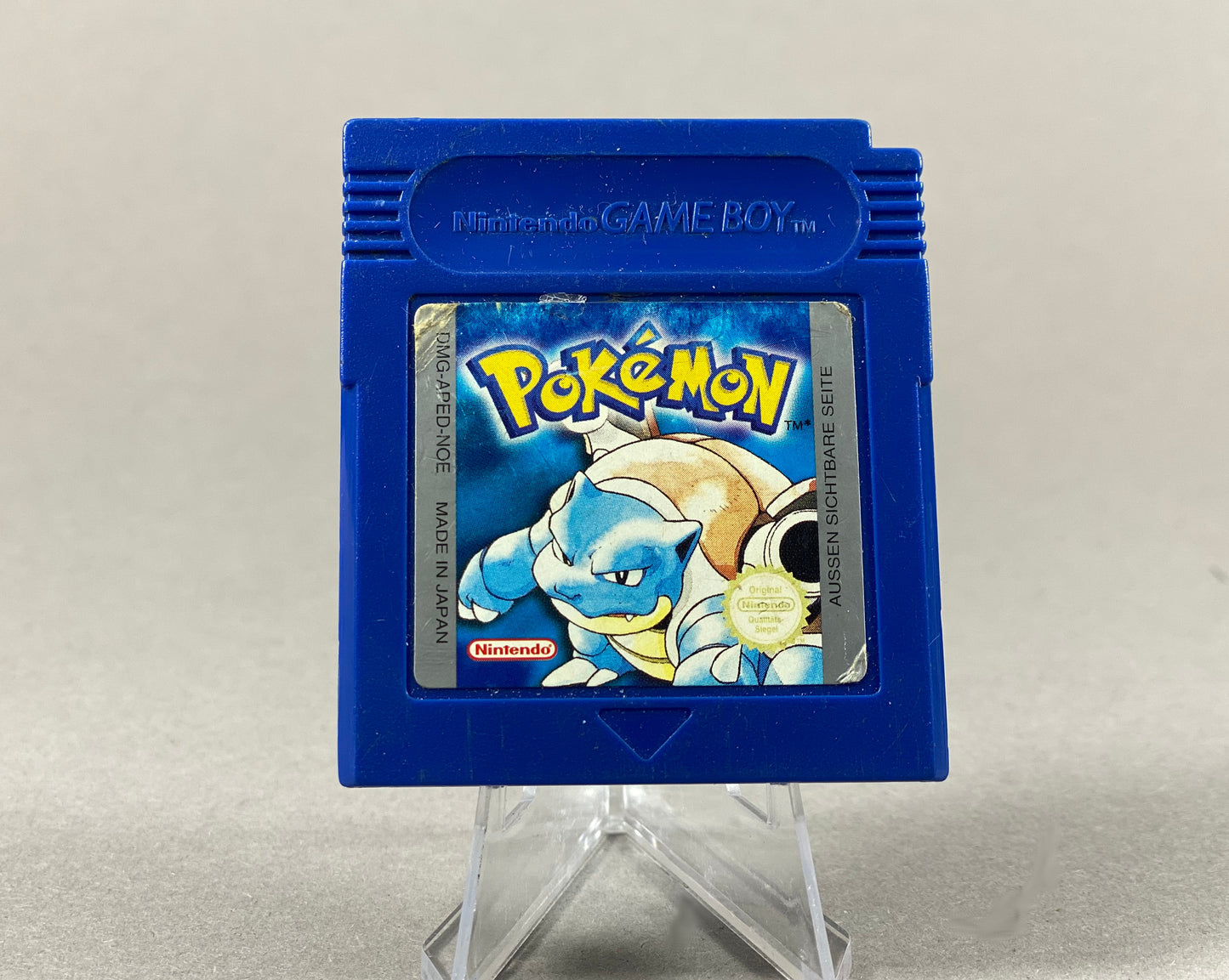 Nintendo Game Boy Videospiel Pokémon blau Modul von vorne gebrauchter Zustand