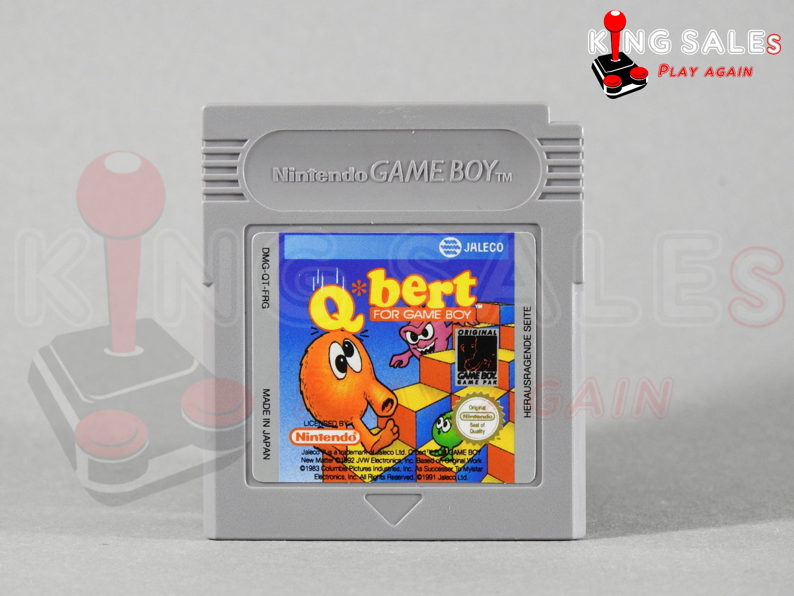 Game Boy Videospiel Q*bert Modul von vorne