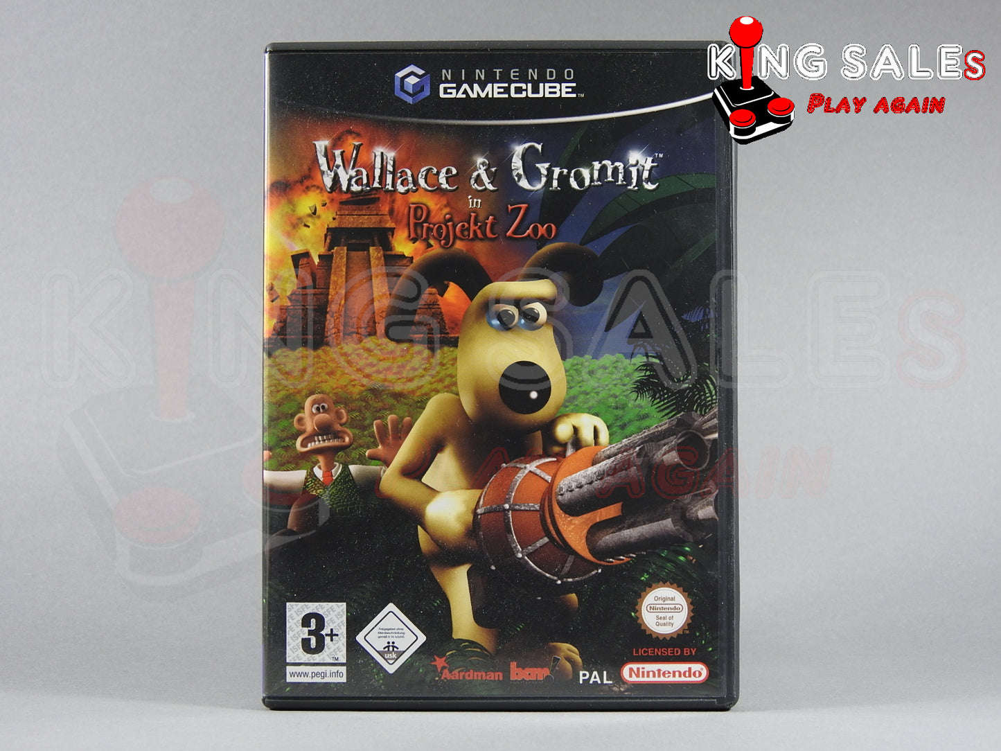 Gamecube Videospiel Wallace & Gromit in Projeckt Zoo Hülle von vorne
