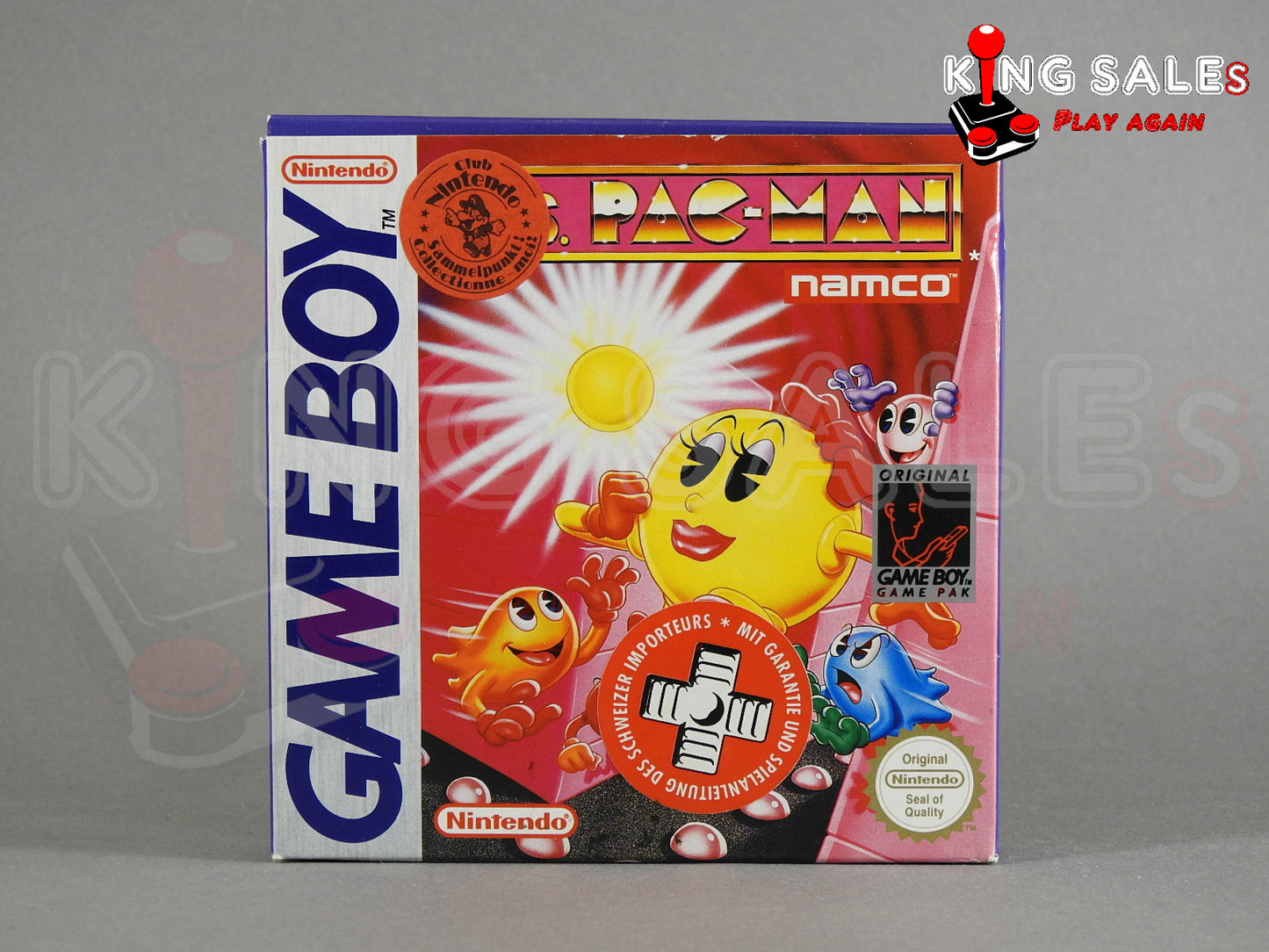 Game Boy Videospiel Ms Pac Man in OVP von vorne