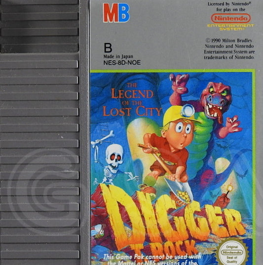 Nintendo NES Videospiel Digger T.Rock Modul von vorne