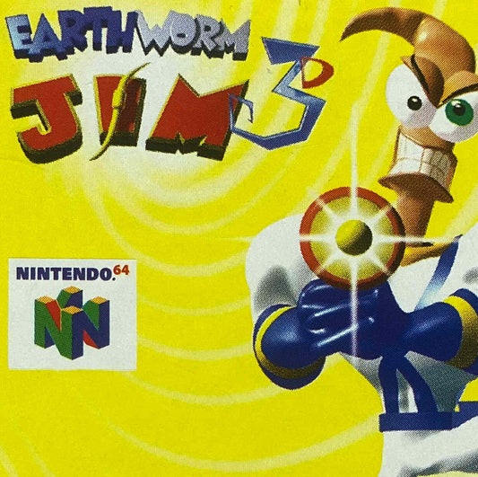 Nintendo 64  Videospiel Modul Eartworm Jim 3D von vorne