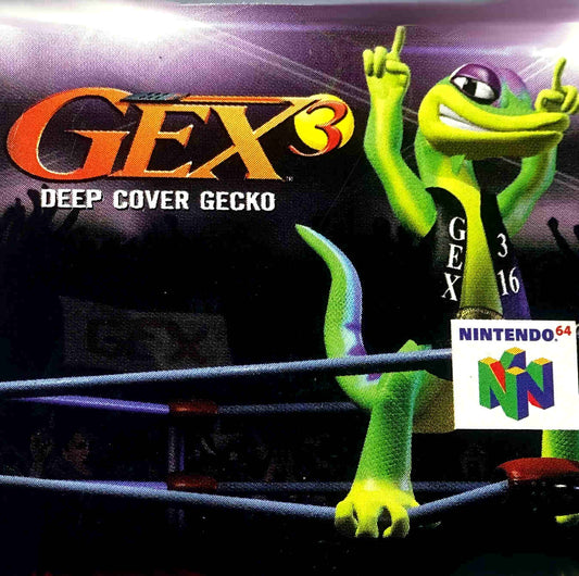 Nintendo 64  Videospiel Modul Gex 3 Deep Cover Gecko von vorne