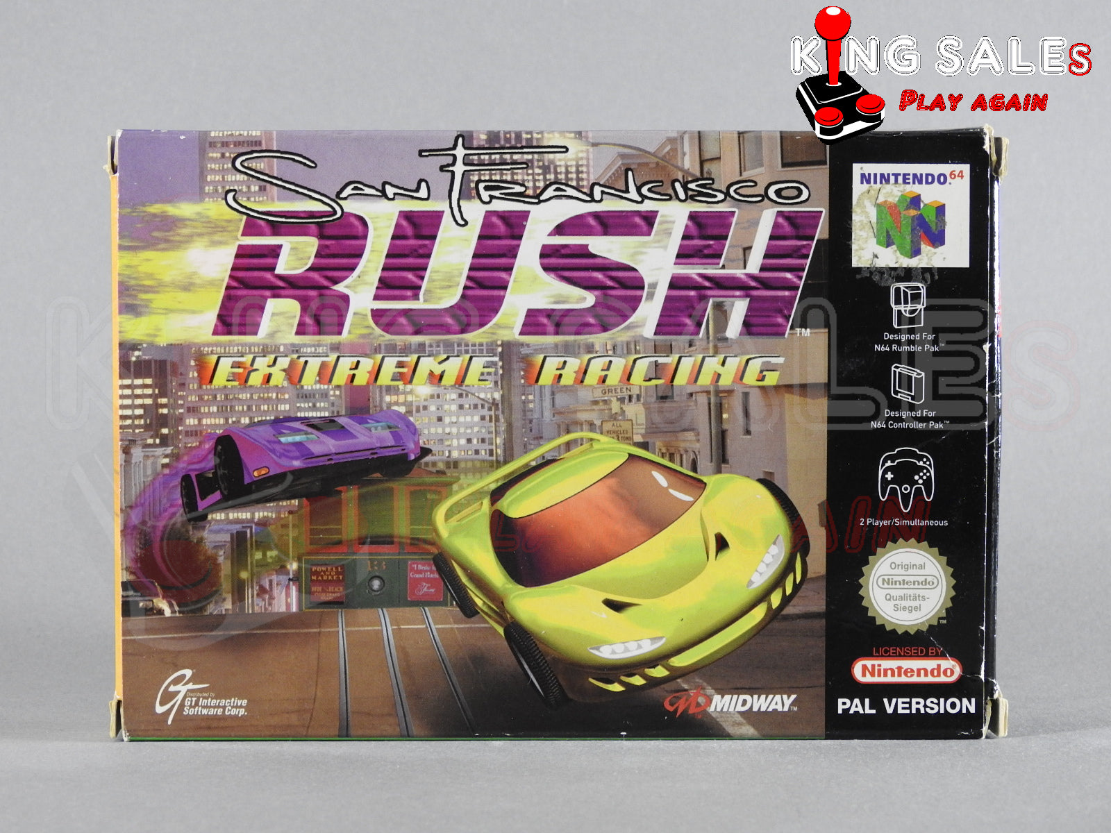 Nintendo 64  Videospiel San Francisco Ruch Extreme Racing Originalverpackung von hinten vorne