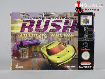 Nintendo 64  Videospiel San Francisco Ruch Extreme Racing Originalverpackung von hinten vorne