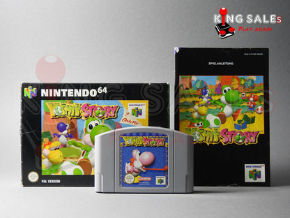 Nintendo 64  Videospiel Yoshis Story in Originalverpackung von vorne mit Anleitung und Modul