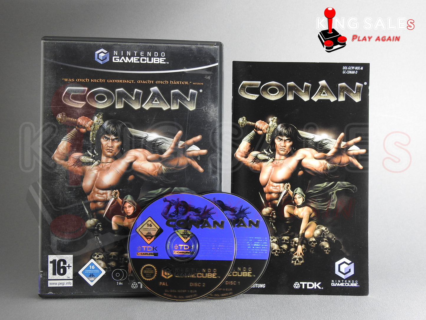 Nintendo Gamecube Videospiel Conan Hülle mit Anleitung und Disc