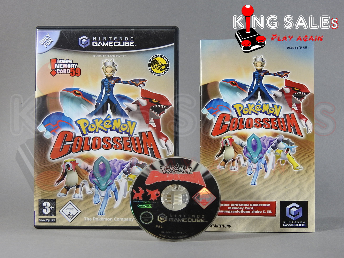 Nintendo Gamecube Videospiel Pokemon Colosseum Hülle mit Anleitung und Disc