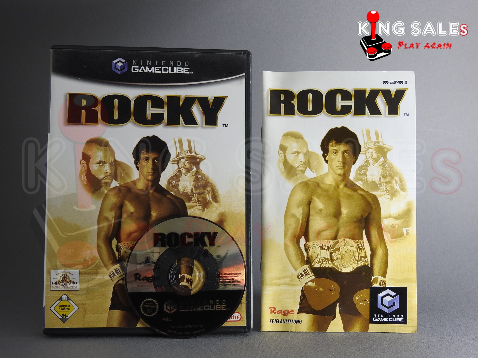 Nintendo Gamecube Videospiel Rocky Hülle mit Anleitung und Disc