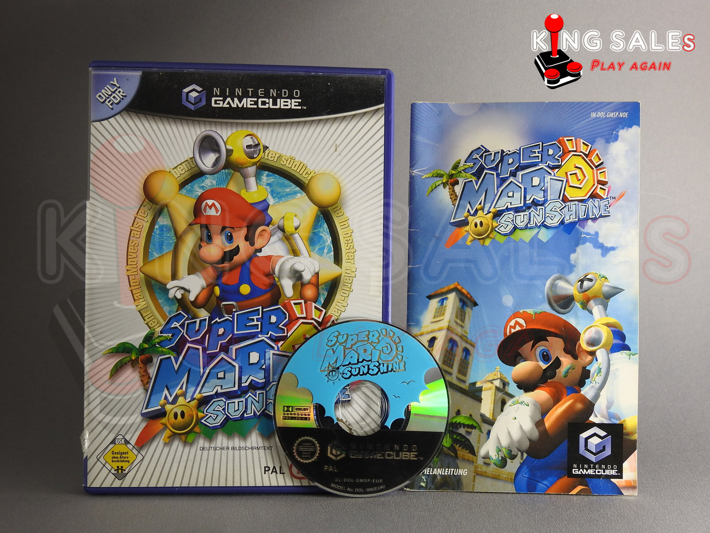 Nintendo Gamecube Videospiel Super Mario Sunshine Hülle mit Anleitung und Disc