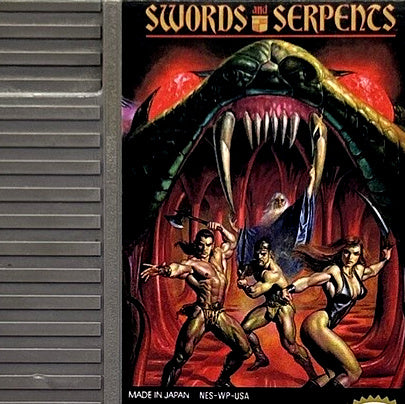 Nintendo NES Videospiel Swords and Serpents Modul von vorne