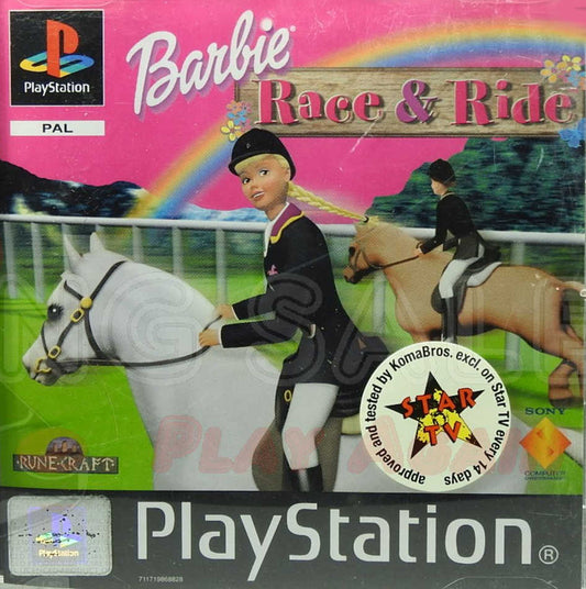 PlayStation Videospiel Barbie Race & Ride Hülle mit Anleitung und Disc